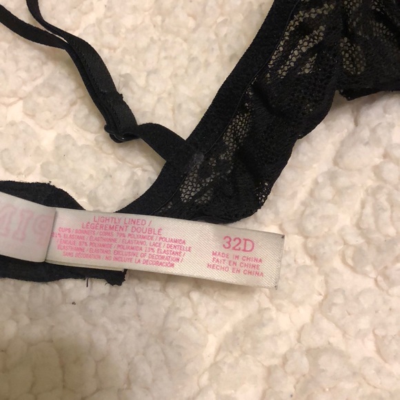 Black bra with lace trim - Picture 3 of 3